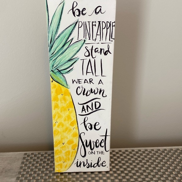 Other - Hand painted home decor 4 x 12” canvas Be a pineapple